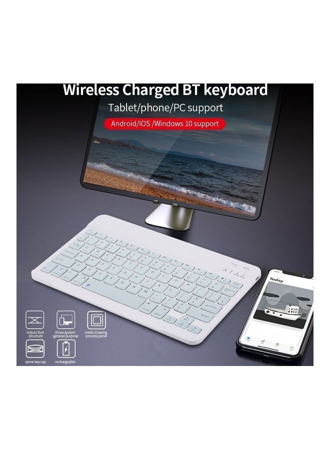 NIBEMINENT Wireless Bluetooth Keyboard Pink/White  - Image 2