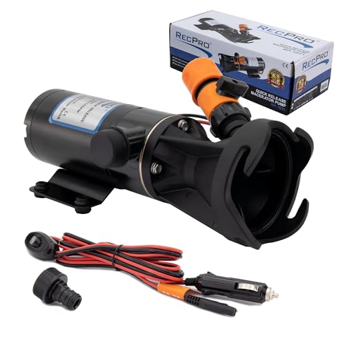 RecPro RV 12 Volt Macerator Pump | Portable 12GPM Sewage Waste Grinder | Dump Pump with Flexible Impeller for RVs, Motorhomes, and Campers - Image 1