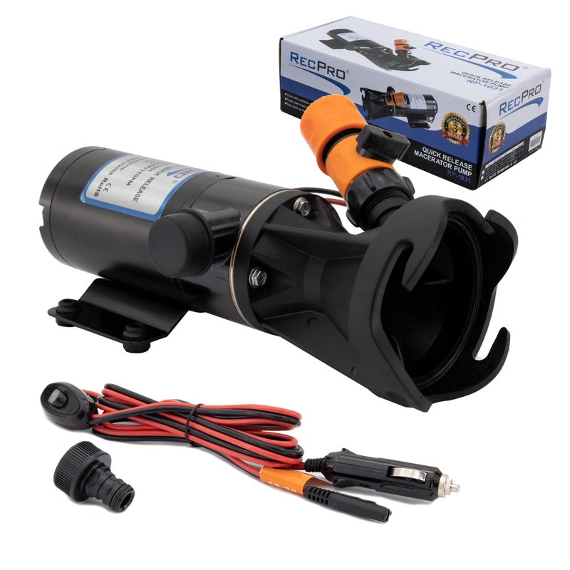 RecPro RV 12 Volt Macerator Pump | Portable 12GPM Sewage Waste Grinder | Dump Pump with Flexible Impeller for RVs, Motorhomes, and Campers - Image 2