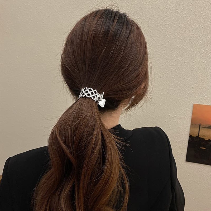 ASVNRES 2023 New Pearl Rhinestone Hair Claws Girl High Ponytail Clip Fixed Hairpin Claw Clip Advanced Sense Hair accessories Headwear for Women Men Hair Accessories Styling Jewelry Tools - Image 3