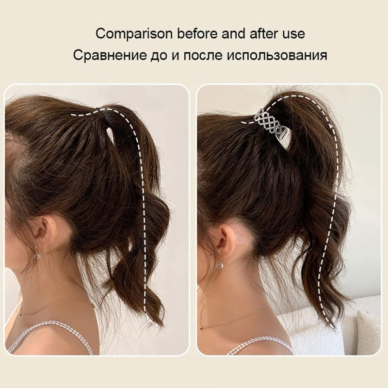 ASVNRES 2023 New Pearl Rhinestone Hair Claws Girl High Ponytail Clip Fixed Hairpin Claw Clip Advanced Sense Hair accessories Headwear for Women Men Hair Accessories Styling Jewelry Tools - Image 2