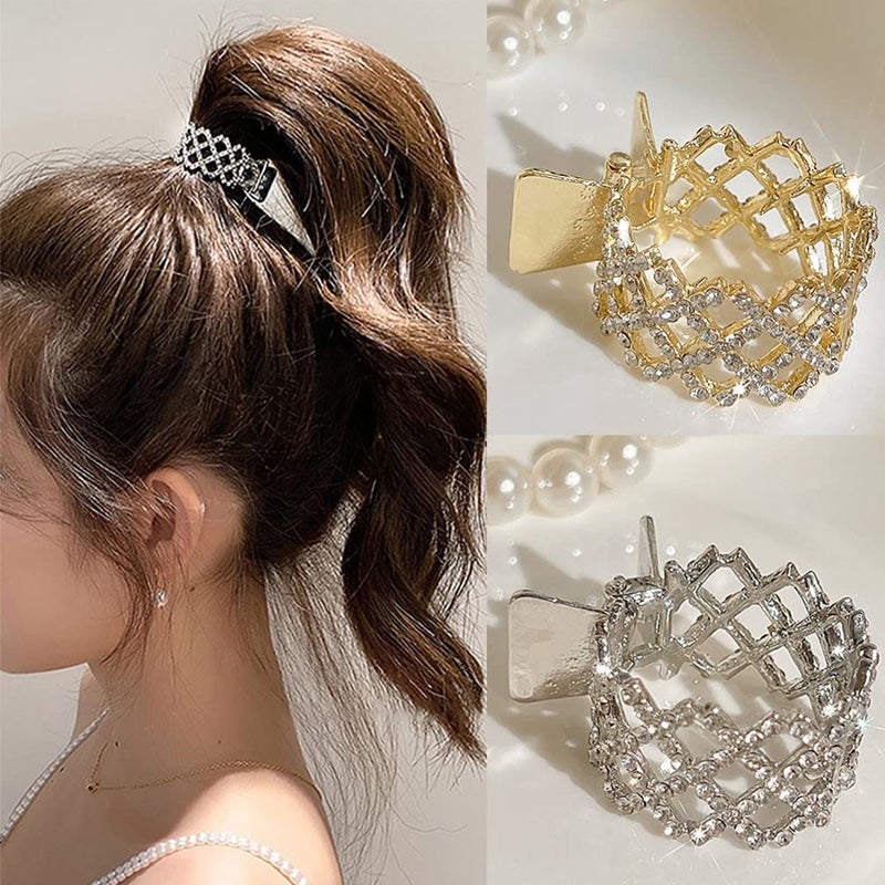 ASVNRES 2023 New Pearl Rhinestone Hair Claws Girl High Ponytail Clip Fixed Hairpin Claw Clip Advanced Sense Hair accessories Headwear for Women Men Hair Accessories Styling Jewelry Tools - Image 1