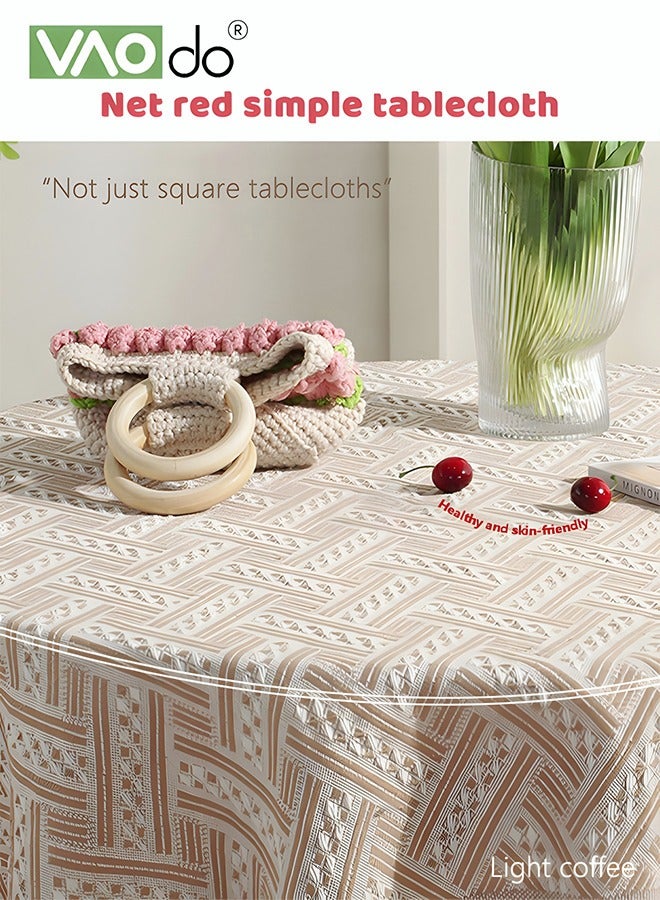 فاو دو مفرش طاولة مزدوج الجوانب مع شرابة، مفرش طاولة عازل للحرارة من الجانب AB، مفرش طاولة مستطيل بسيط، غطاء طاولة مقاوم للزيت والماء 90*90 سم - Image 4