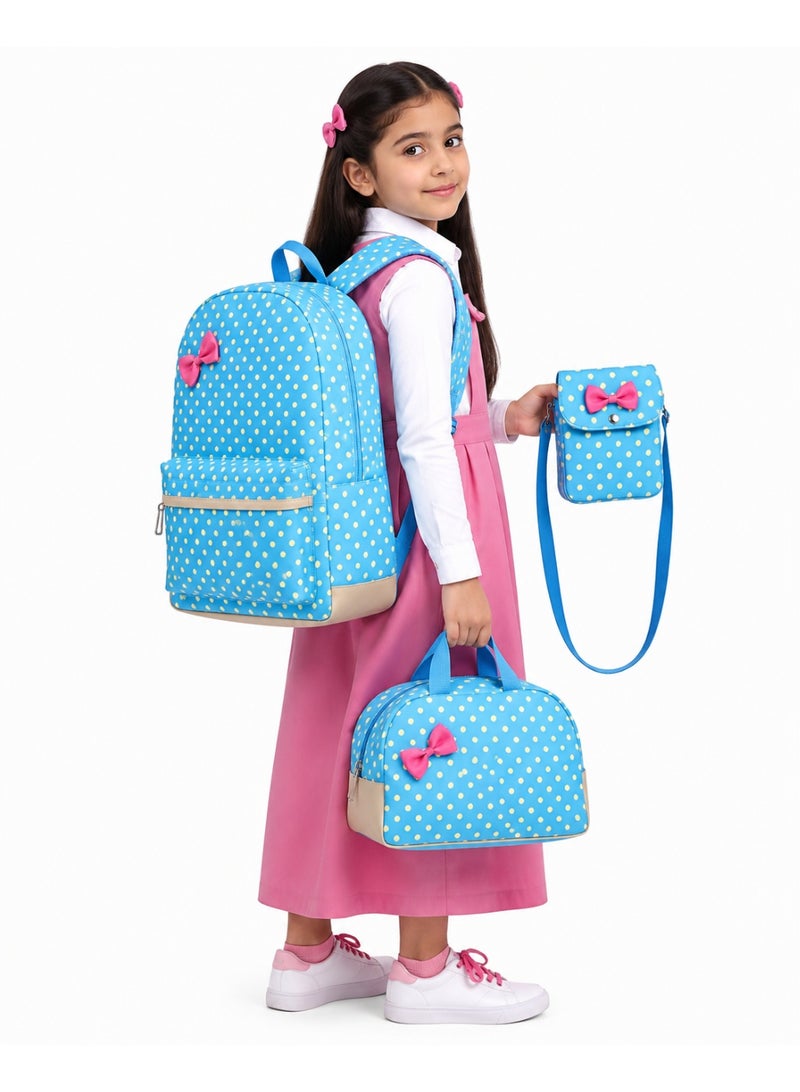 Girls' School Bag Set - Large Capacity Backpack with Shoulder Bag, Pencil Case, and Drawstring Bag - Back to School Essentials for Girls - Image 1