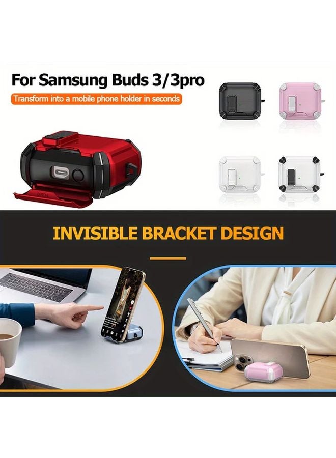 Protective Cover Case With Hook For Samsung Galaxy Buds 3 Pro Black Anti Lost - Image 5