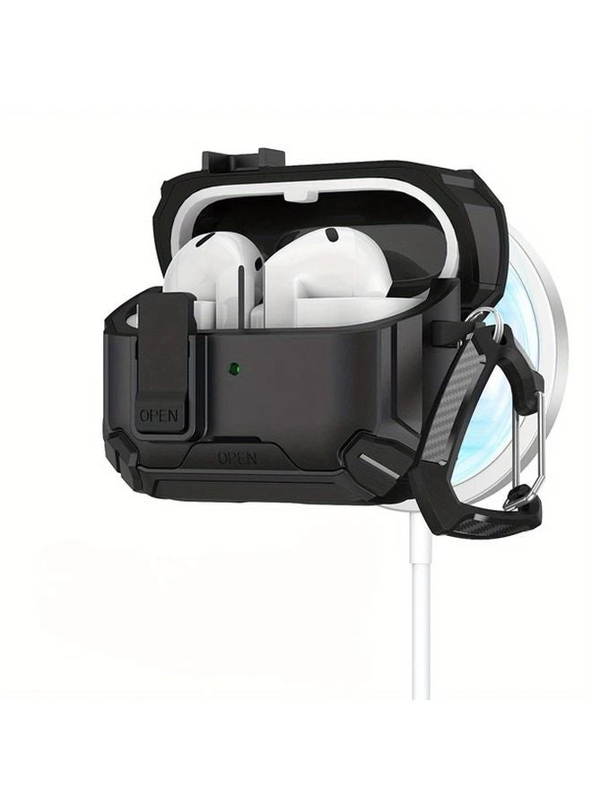 Protective Cover Case With Hook For Samsung Galaxy Buds 3 Pro Black Anti Lost - Image 1