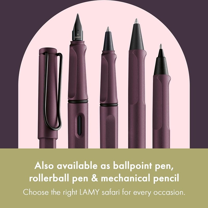 لامي قلم رصاص Lamy Safari Scarlet بمقبض مريح ونهاية من الفولاذ المصقول؛ يأتي في لون أزرق، مخصص لليد اليمنى، ويشمل خرطوشة حبر. - Image 5
