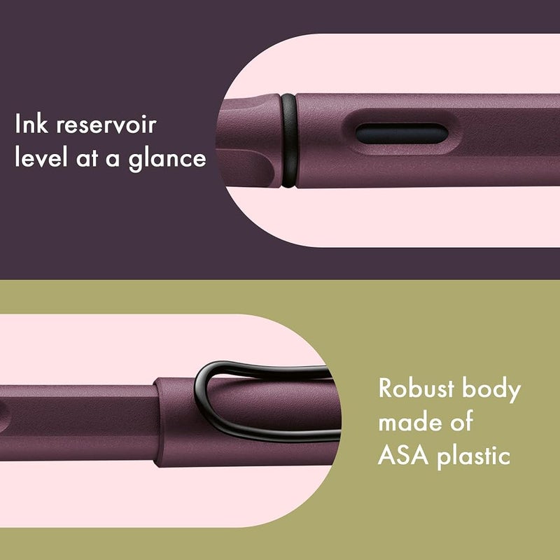 لامي قلم رصاص Lamy Safari Scarlet بمقبض مريح ونهاية من الفولاذ المصقول؛ يأتي في لون أزرق، مخصص لليد اليمنى، ويشمل خرطوشة حبر. - Image 3