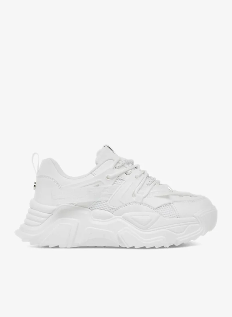 Celeste Women's Panelled Chunky Sole Sneakers with Lace-Up Closure