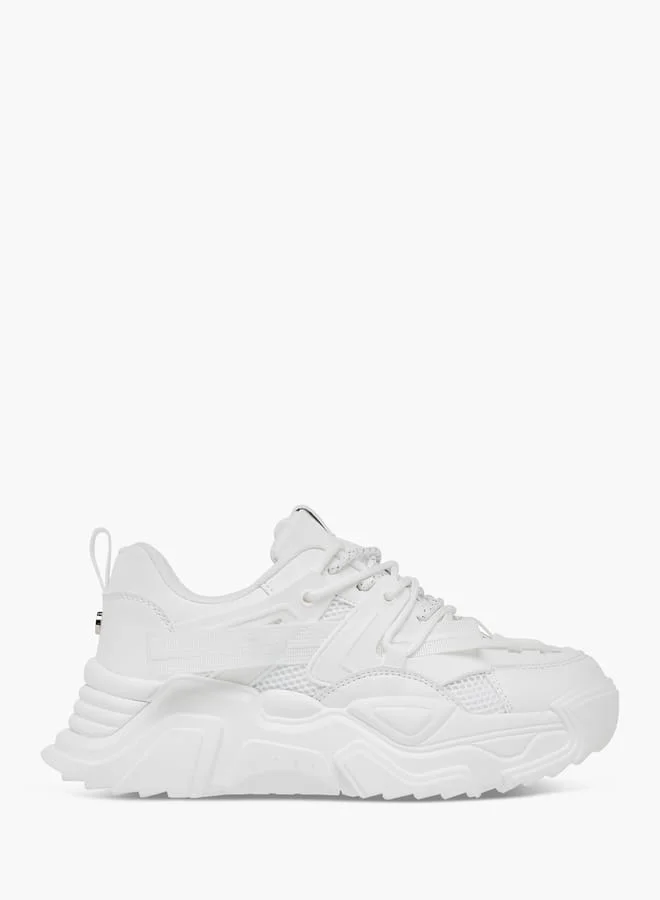Celeste Women's Panelled Chunky Sole Sneakers with Lace-Up Closure