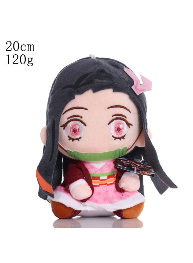 HALAMODO Demon Slayer - Nezuko Kamado Q - version Plush Doll, 20 cm - A Sweet Item for Birthday Giving and Decorating Bedroom, Living Room, Desk Areas, Plus an Office Relaxation Toy - Image 1