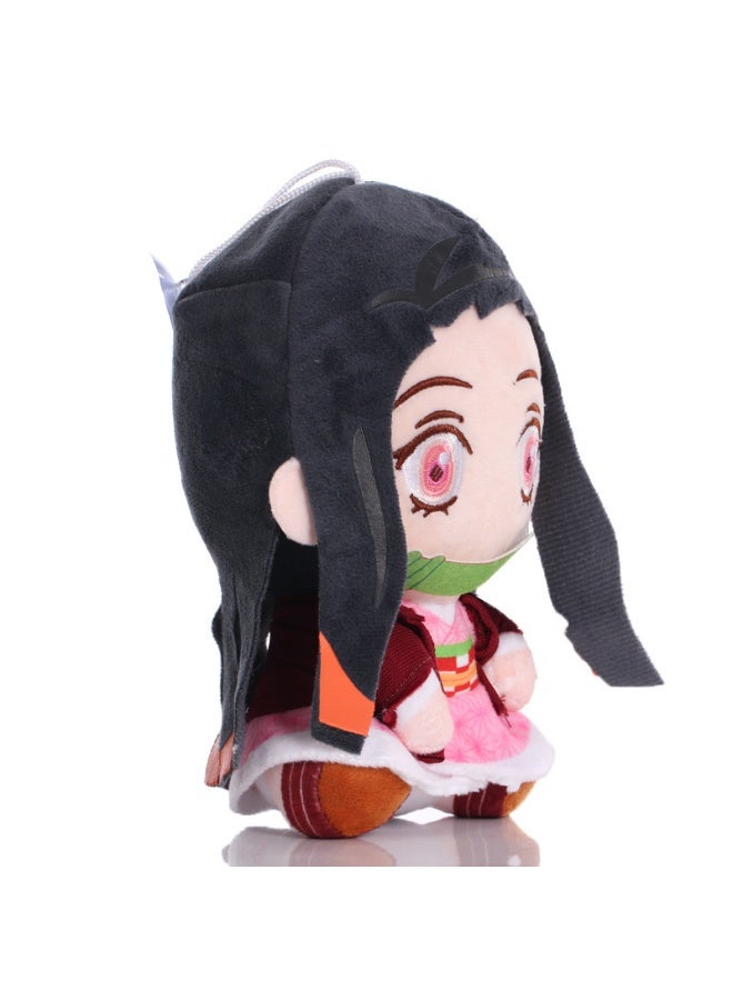 HALAMODO Demon Slayer - Nezuko Kamado Q - version Plush Doll, 20 cm - A Sweet Item for Birthday Giving and Decorating Bedroom, Living Room, Desk Areas, Plus an Office Relaxation Toy - Image 2