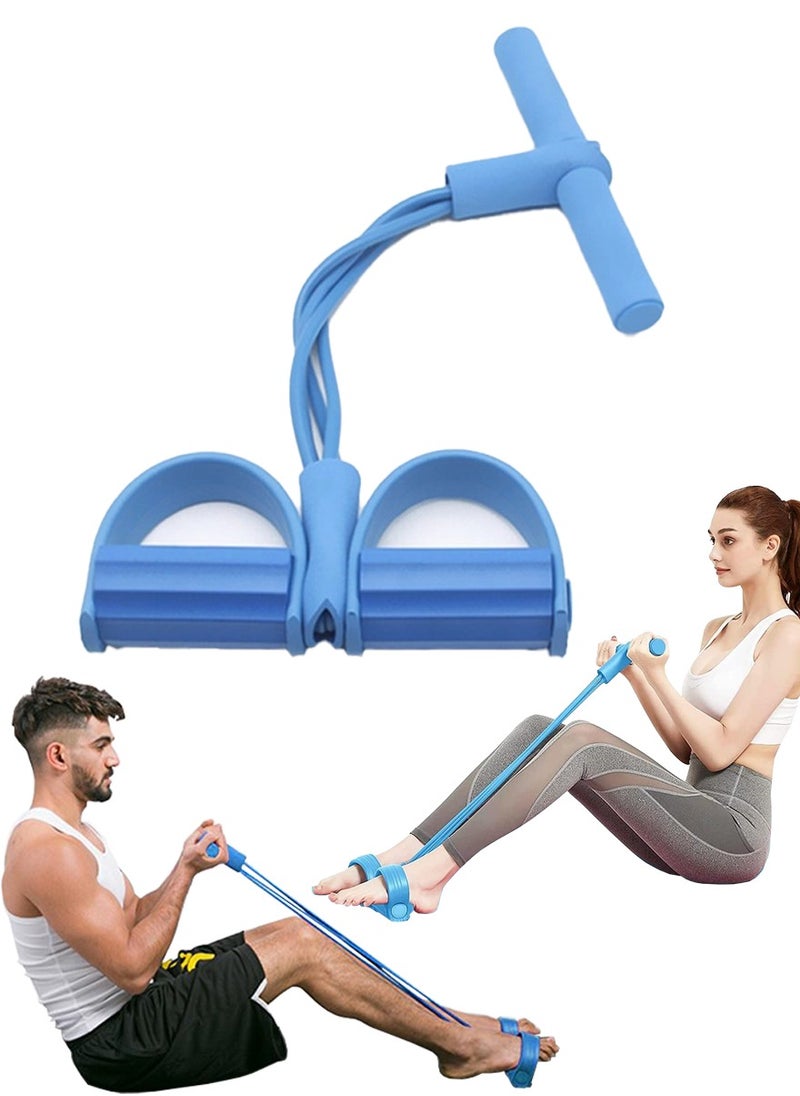 QUTOOB Elastic Pull Rope, Sit Up Training Rope, Yoga Tension Rope with Handle For Abdominal Exercise Slimming Training Streching Etc, Fitness Resistance Bands Pedal Exerciser For Fitness Training and Workout  - Image 1