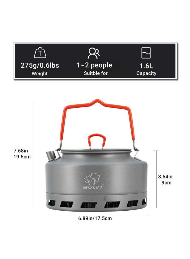 Bulin Camping Kettle 1.6L Heat Exchange Camp Tea Coffee Pot Lightweight Outdoor Hiking Gear Portable Teapot - Image 2