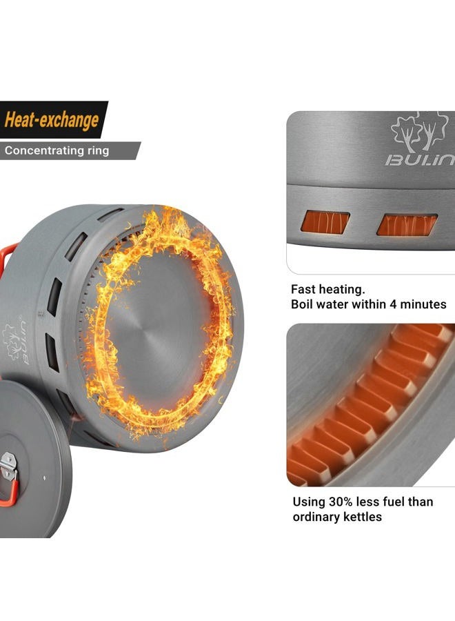 Bulin Camping Kettle 1.6L Heat Exchange Camp Tea Coffee Pot Lightweight Outdoor Hiking Gear Portable Teapot - Image 4