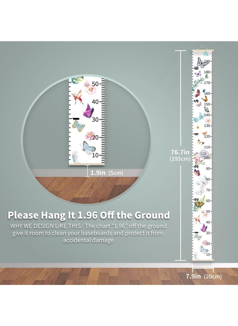 Gonice Kids Growth Chart for Wall, 200 X 20 CM Premium Canvas Removable Height Chart for Kids Height Measurement for Wall, Height Chart for Kids & Babies, Kids Height Wall Chart (Green Plants)  - Image 2