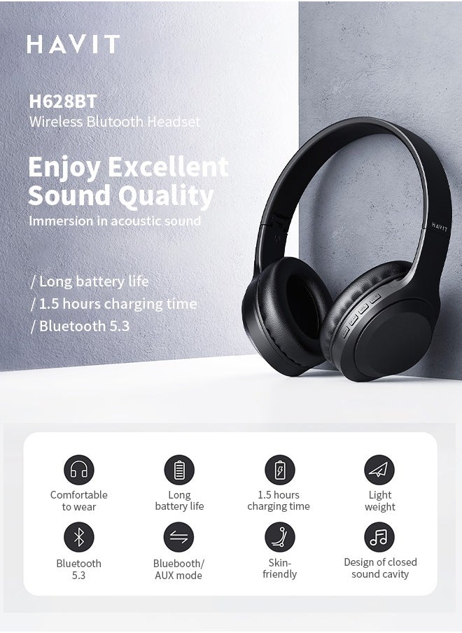 havit Hybrid Active Noise Cancelling Headphones Bluetooth with Multiple Modes, Hi-Res Sound Bluetooth Headphones, Suitable for Work and Entertainment  - Image 3