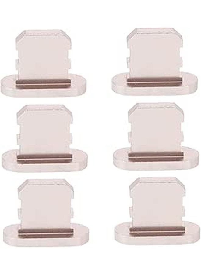 6 قطع أغطية منفذ USB سدادات غبار لمنفذ شحن الهاتف أسود - Image 1