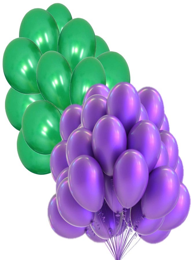 بالونات لاتكس معدنية من دول دول باللونين الأخضر والبنفسجي لتزيين حفلات أعياد الميلاد/الحفلات، 25 قطعة - عبوة بالونات معدنية مختلطة من 13 قطعة بنفسجي - 12 قطعة أخضر / حفلة ذات طابع خاص بحفلات استقبال المولود، مزيج من (بنفسجي + أخضر، 25)