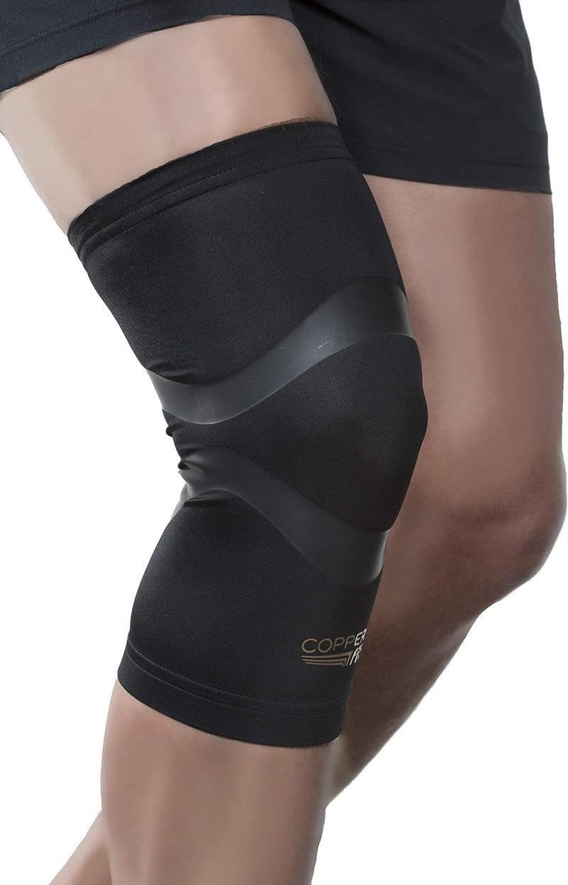 Copper Fit Pro Series Compression Knee Sleeve, Black with Copper Trim, Large, Packaging may Vary - Image 1