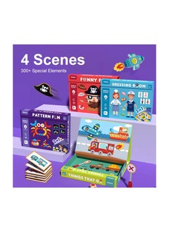 MiDeer Make up Magnet Puzzle Dress Up Traffic Geometric Face Change Games Magnetic Sticker Game Set  - Image 3
