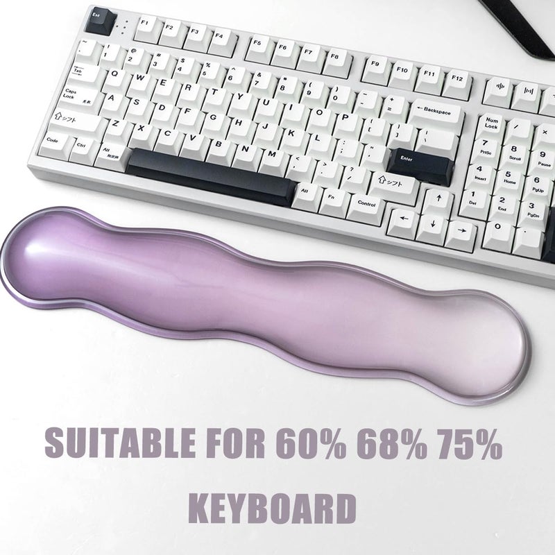 Sumgsn Ergonomic Gel Keyboard and Mouse Wrist Rest Set â€“ Clear Wrist Rest for Computer Keyboard 60%/68%/75%, Comfort & Support for Typing and Gaming (Grey Purple) - Image 4