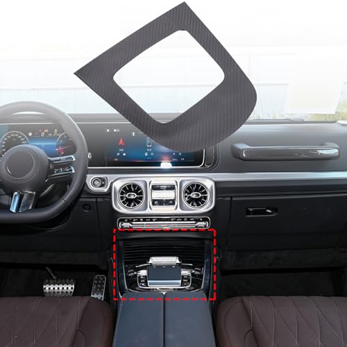 TINKI 100 Real Carbon Fiber Center Console Gear Shift Panel Cover Trim for Mercedes Benz G Class AMG Wagon Cross Country SUV W463 G350 G450D G500 G63 2025 2026 Decor Interior Accessories Black - Image 1