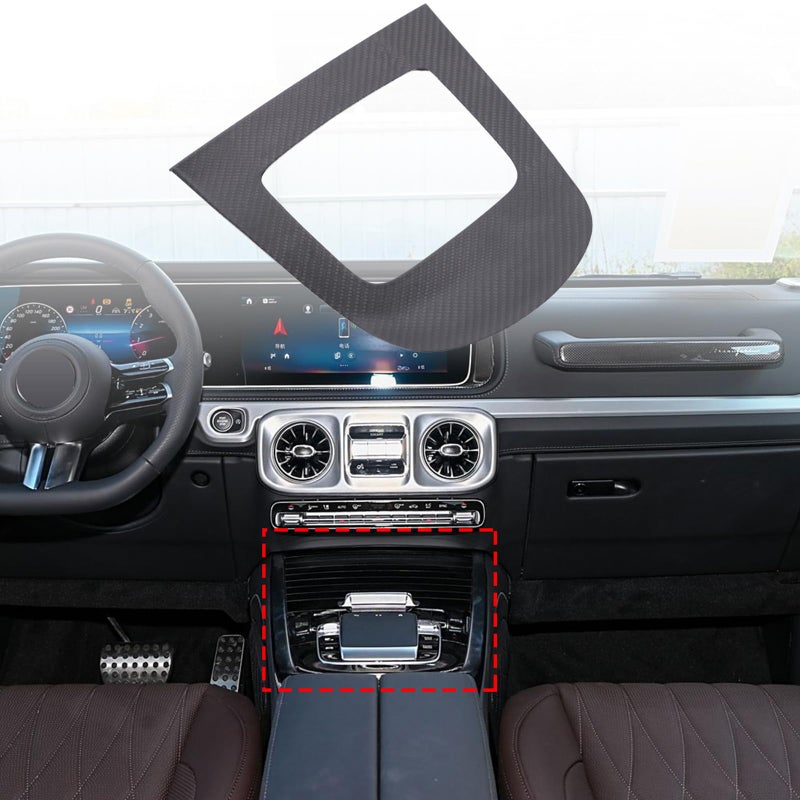 TINKI 100 Real Carbon Fiber Center Console Gear Shift Panel Cover Trim for Mercedes Benz G Class AMG Wagon Cross Country SUV W463 G350 G450D G500 G63 2025 2026 Decor Interior Accessories Black - Image 2