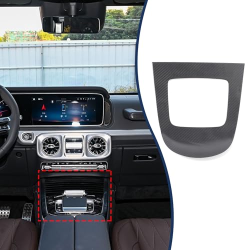 TINKI 100 Real Carbon Fiber Center Console Gear Shift Panel Cover Trim for Mercedes Benz G Class AMG Wagon Cross Country SUV W463 G350 G450D G500 G63 2025 2026 Decor Interior Accessories Black - Image 3