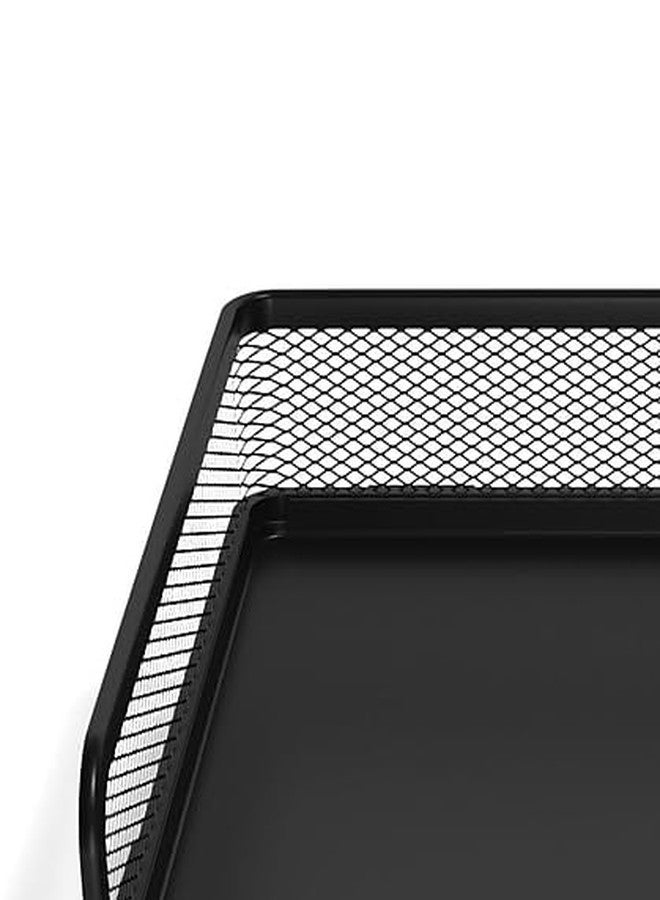 TRU RED Side‑Load Stackable Metal Letter Tray, Matte Black, 2‑Pack - Desktop Paper Organizer for Office Files & Documents - Image 5