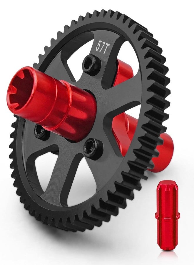 TIKSCIENCE Steel 57T Slipper Clutch 0.8 Pitch Upgrades Part Fit for 1/10 Arrma Granite Senton Vorteks Big Rock 3S Kraton Outcast 4S 1/8 Typhon 3S Replace ARA310948, Metal Slipper Clutch Hop Ups, Red - Image 1