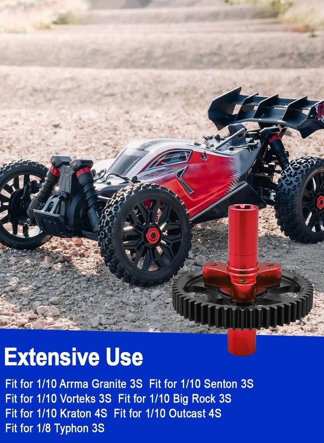 TIKSCIENCE Steel 57T Slipper Clutch 0.8 Pitch Upgrades Part Fit for 1/10 Arrma Granite Senton Vorteks Big Rock 3S Kraton Outcast 4S 1/8 Typhon 3S Replace ARA310948, Metal Slipper Clutch Hop Ups, Red - Image 4