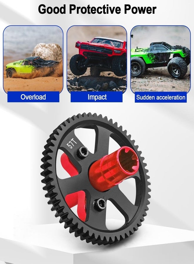 TIKSCIENCE Steel 57T Slipper Clutch 0.8 Pitch Upgrades Part Fit for 1/10 Arrma Granite Senton Vorteks Big Rock 3S Kraton Outcast 4S 1/8 Typhon 3S Replace ARA310948, Metal Slipper Clutch Hop Ups, Red - Image 5