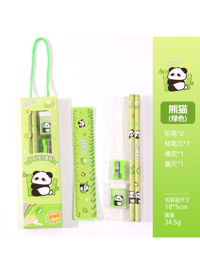 HELPS Creative Cartoon Boxed Five-piece Student Pencil Five-in-one Prize Kindergarten Stationery Graduation Season Gift - Image 1