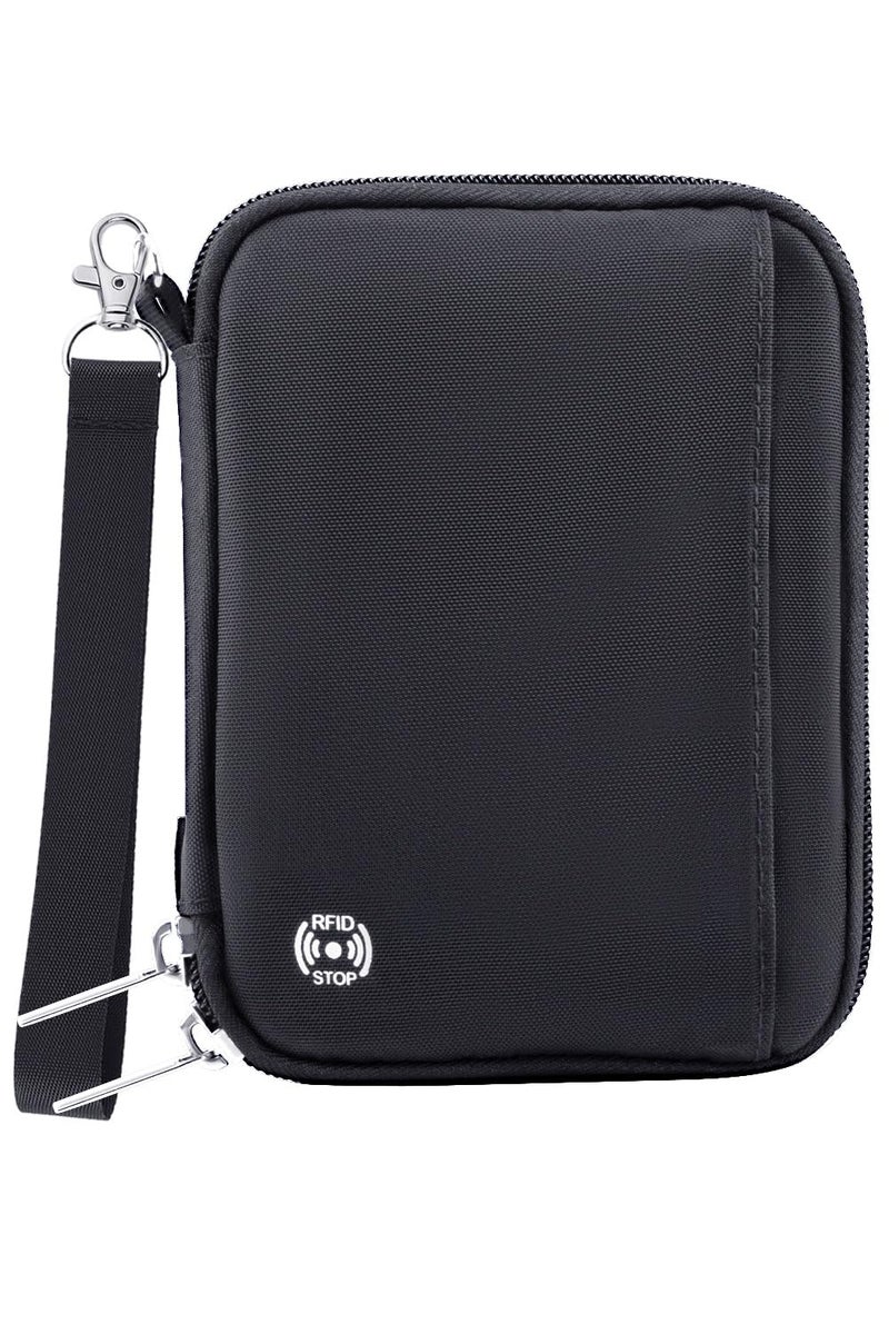 WALNEW Passport Holder for Travel - RFID Blocking Travel Wallet Essentials Organizer with Card Slots & Zipper Pocket (Women/Men) - Image 1