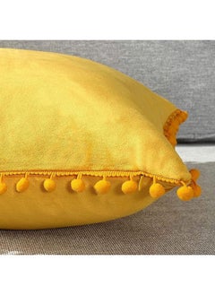 Generic 2 Pack Pillow Covers 18x18 Decorative Boho Throw Pillow Covers Smooth Soft Velvet Pompom Cushion Covers for Living Room Bedroom  - Image 5