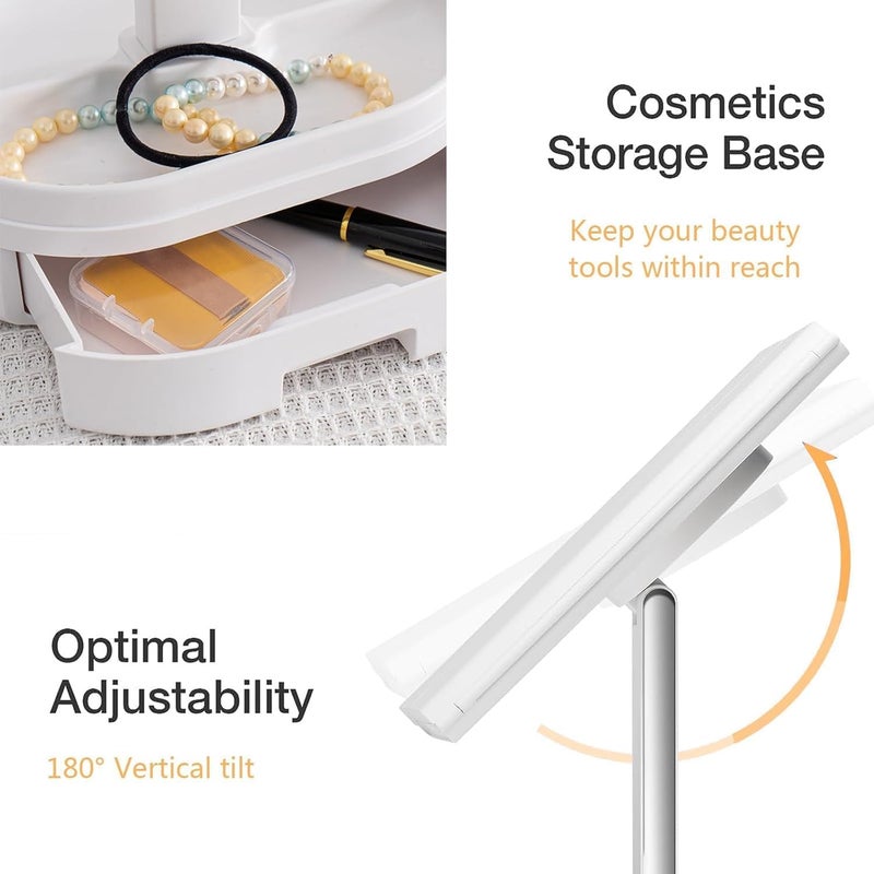 BLURISM Handheld Trifold Makeup Mirror Vanity Cosmetic Mirror with Touch ScreenIlluminated Tabletop Vanity MirrorThreeTone Light Stepless Dimming Portable Cosmetic Mirror LED Travel Makeup - Image 4