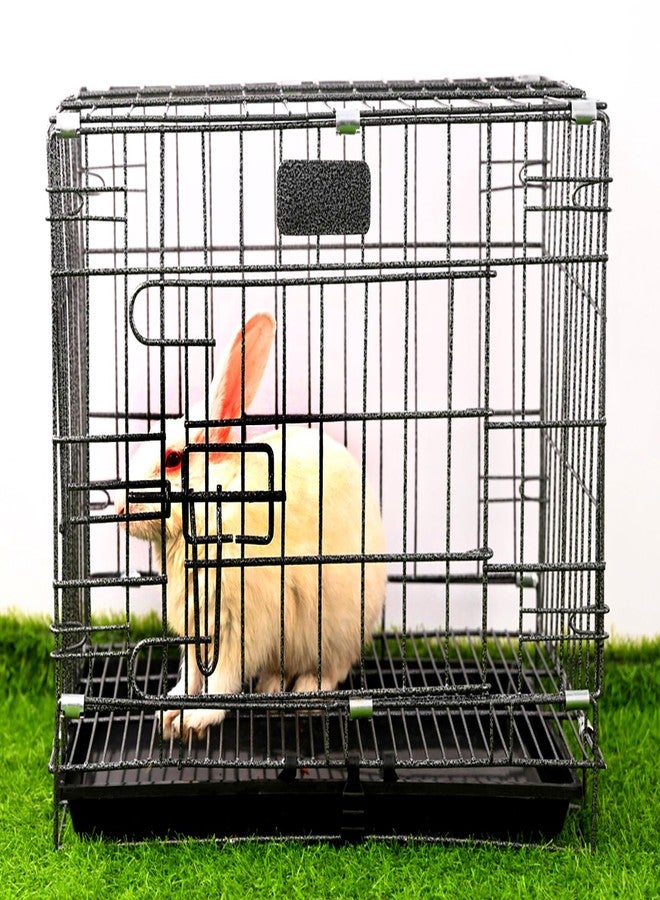 Pups&Pets Dog Cage - Powder Coated, Single Door Folding Metal Cage/Crate/Kennel with Removable Tray and Paw Protector for Dogs, Cats and Rabbits (Black, 18 Inch) - Image 4