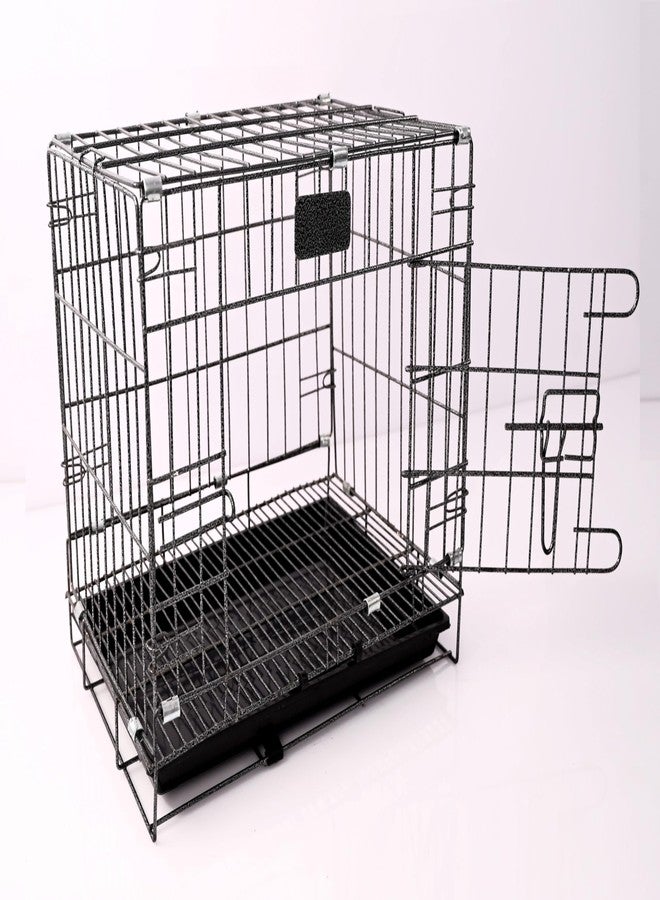 Pups&Pets Dog Cage - Powder Coated, Single Door Folding Metal Cage/Crate/Kennel with Removable Tray and Paw Protector for Dogs, Cats and Rabbits (Black, 18 Inch) - Image 3