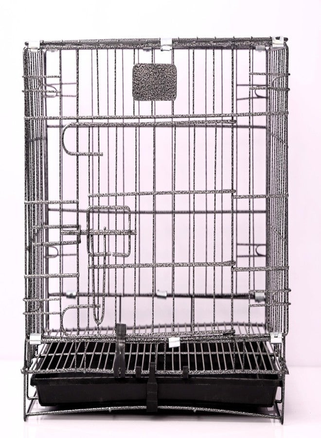 Pups&Pets Dog Cage - Powder Coated, Single Door Folding Metal Cage/Crate/Kennel with Removable Tray and Paw Protector for Dogs, Cats and Rabbits (Black, 18 Inch) - Image 2