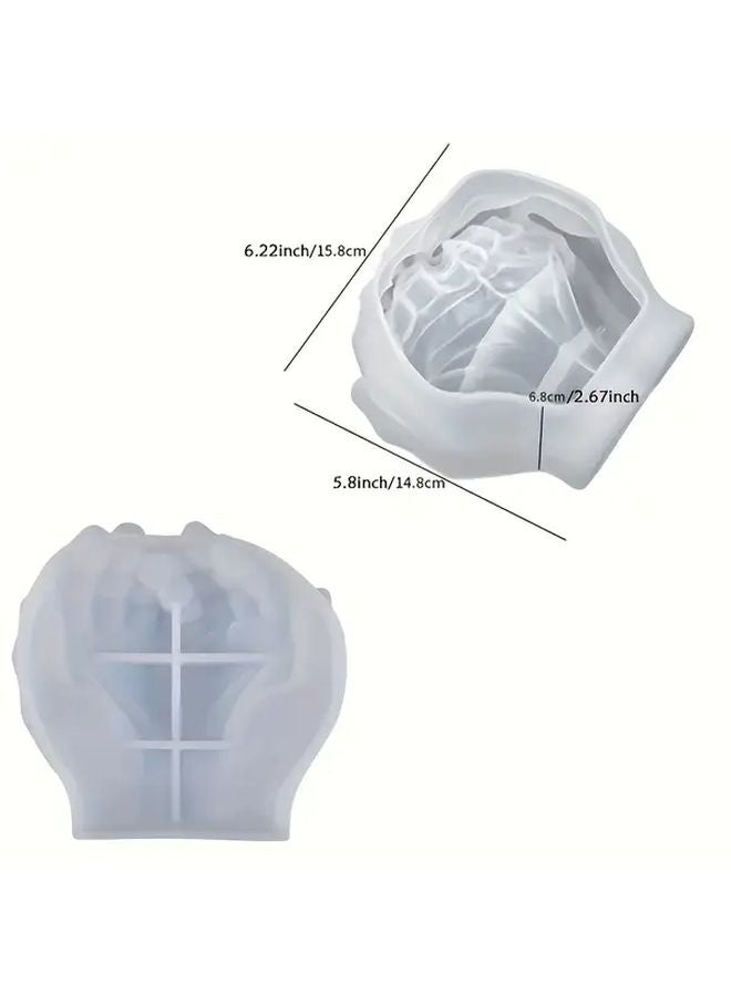 White Resin Hand Shaped Casting Mold For Crafts Home Decor Projects - Image 1