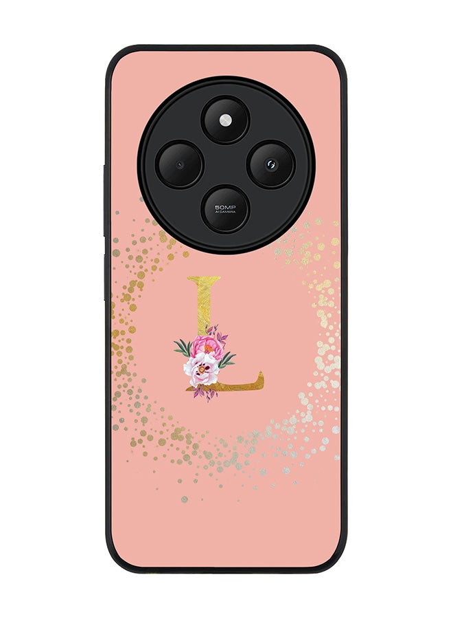 Stylizedd For Xiaomi Poco C75 / Xiaomi Redmi A4 Case,Slim fit Camera Protection, Shockproof Thin Phone cover - Custom Monogram Floral - L (Rose Pink ) - Image 1