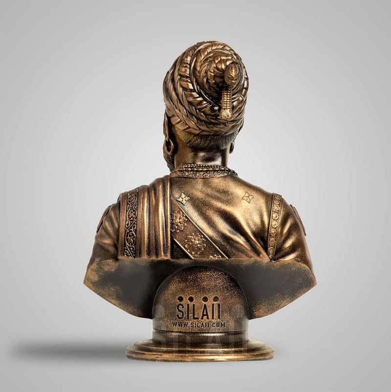 SILAII Chhatrapati Shivaji Maharaj Sculpture 5 INCH Antique Bronze Colour - Image 4