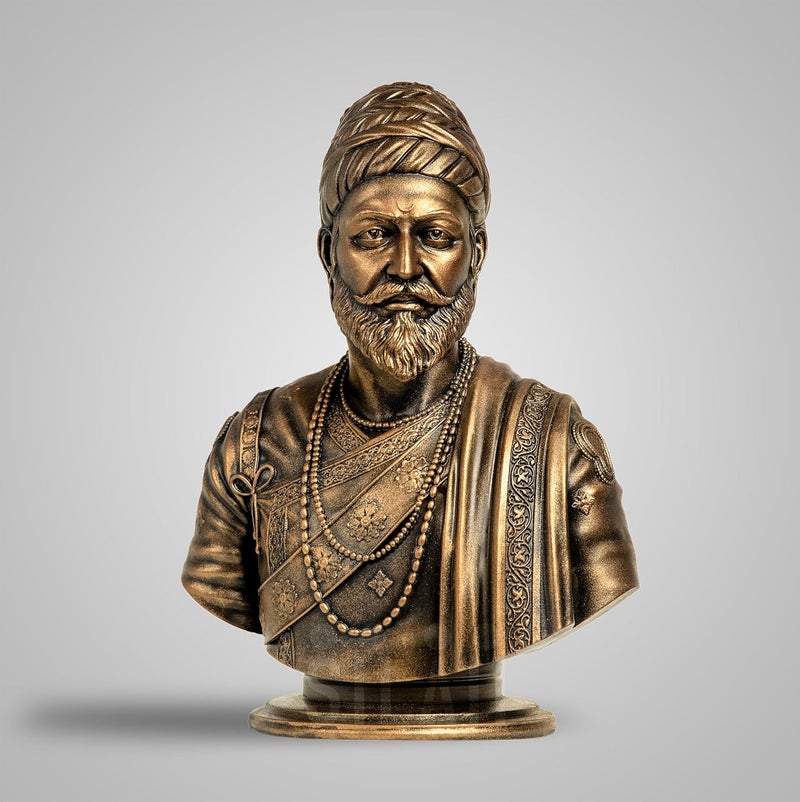 SILAII Chhatrapati Shivaji Maharaj Sculpture 5 INCH Antique Bronze Colour - Image 5