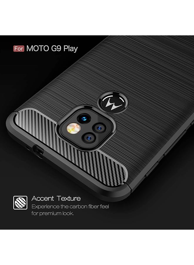 إيروريكس جراب لهاتف Motorola Moto G9 Play مع واقي شاشة 2، جراب أنيق رفيع من ألياف الكربون لهاتف Motorola Moto G9 Play Moto G9 Play أزرق - Image 3