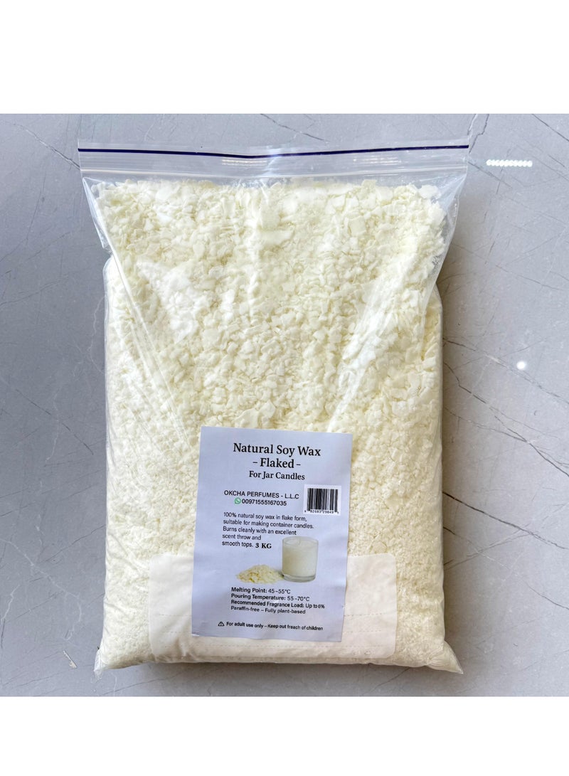 Beauenty Natural Soy Wax – Premium Flakes for Jar Candle Making | Melts at 60–70°C | Toxin  Chemical-Free (3KG) - Image 2