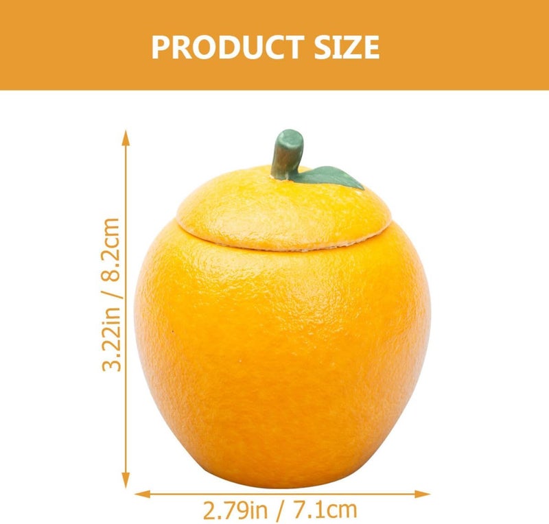 Angoily Ceramic Tea Canister with Lid 150ml Orange Shaped Tea Container Porcelain Storage Jar and Nuts Kitchen Pantry Food Holder - Image 2
