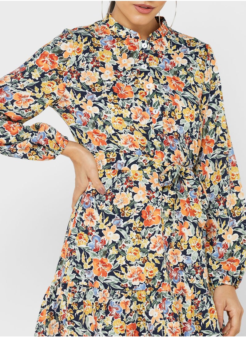 ELLA - Printed Belt Dress - Image 1