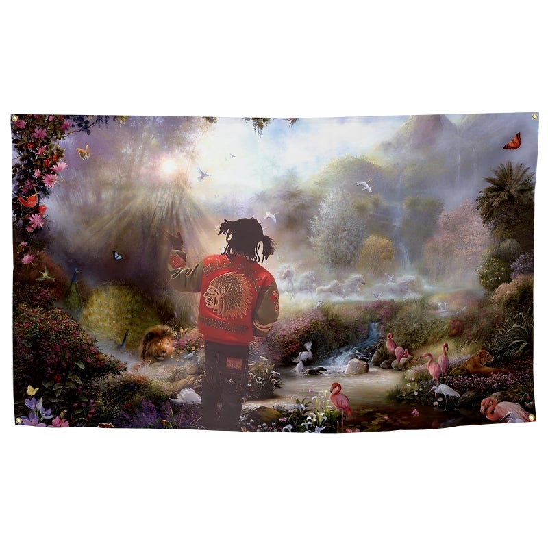 BYADKOA Rapper Flag Chief in The Garden of Eden Flag Aesthetic Decorative Durable 3x5 Feet Tapestry Suitable For Indoor And Outdoor Decorate for College Dorm Room ,Parties, travel, filming, events, festivals Decor Wall tapestry with 4 Brass Grommets - Image 1