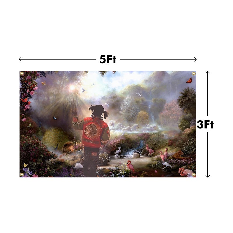 BYADKOA Rapper Flag Chief in The Garden of Eden Flag Aesthetic Decorative Durable 3x5 Feet Tapestry Suitable For Indoor And Outdoor Decorate for College Dorm Room ,Parties, travel, filming, events, festivals Decor Wall tapestry with 4 Brass Grommets - Image 2